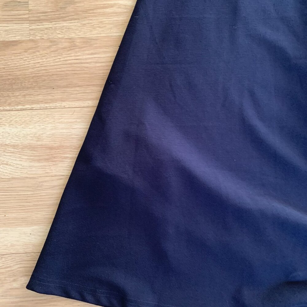 Dark Navy Blue Formal Off the Shoulder V Cut Long Maxi Dress - Picture 3 of 16